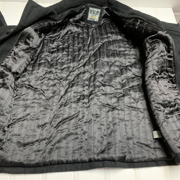 Buckle BKE Mens L Wool Blend Black Peacoat Jacket - Picture 5 of 8